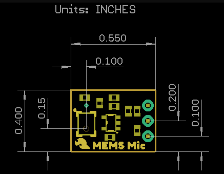 Technische Zeichnung - SparkFun BOB-19389 analoges MEMS-Mikrofon - Breakout